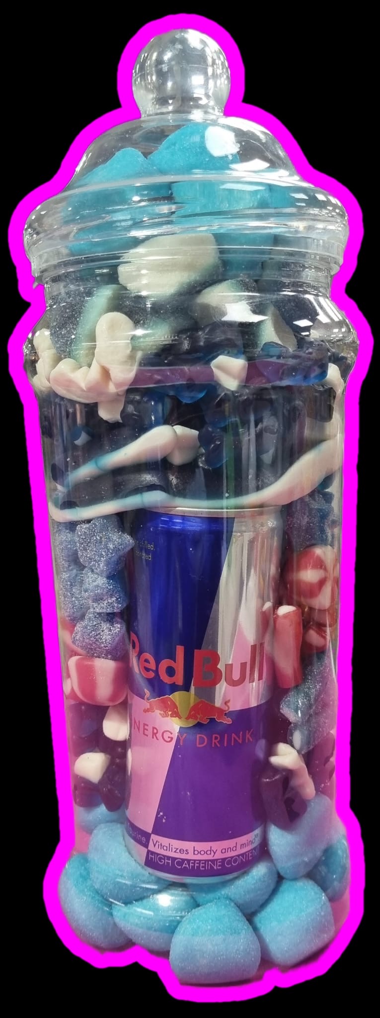 Sweet Jar With A Can Of Red Bull £1.00 PER NUMBER RAFFLE