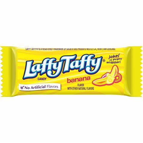 Mini Laffy Taffy Banana, Grape, Sour Apple, Cherry, Strawberry.