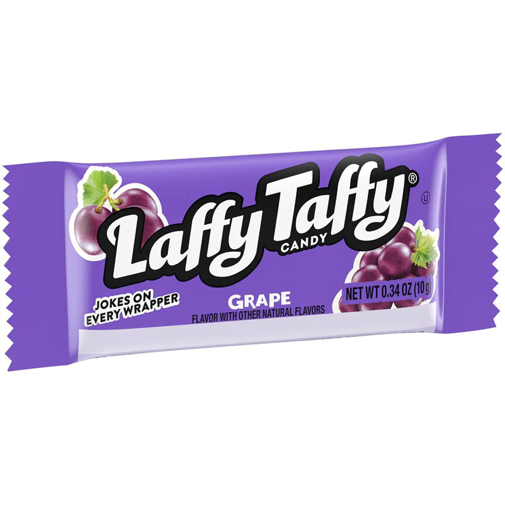 Mini Laffy Taffy Banana, Grape, Sour Apple, Cherry, Strawberry.