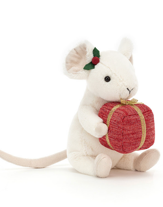 Merry Mouse With Present Jellycat RETIRED